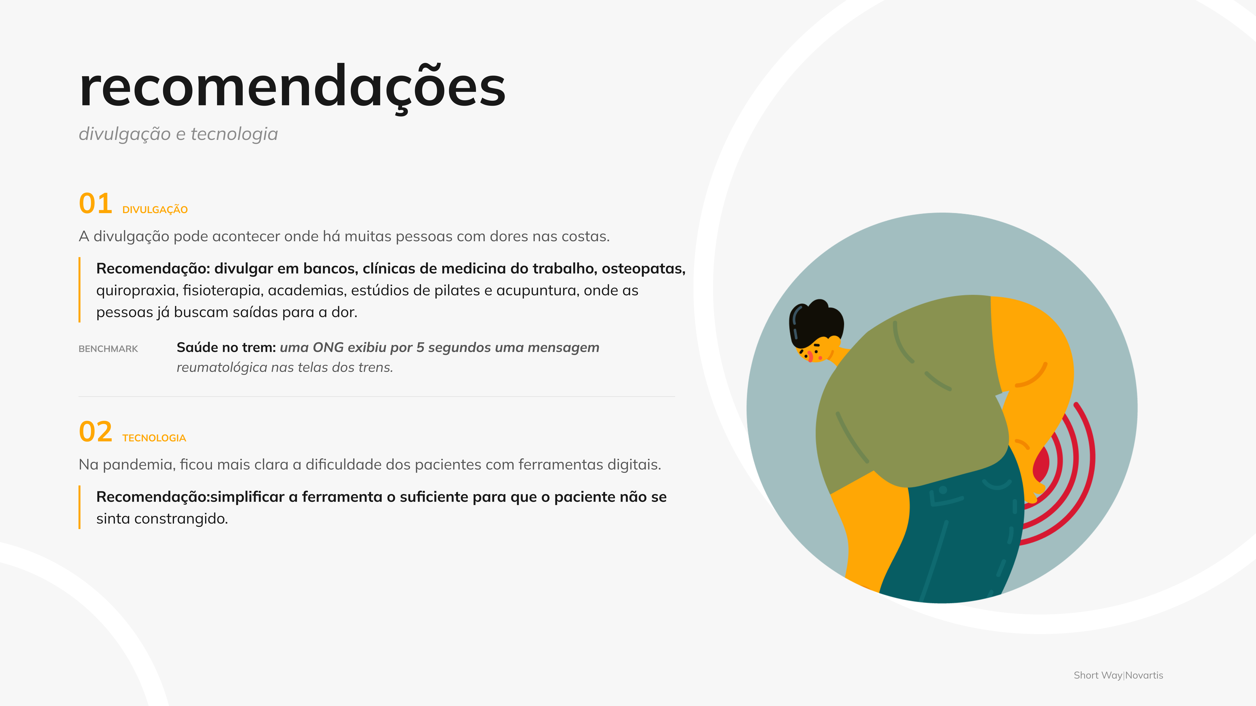 Slide de recomendações sobre divulgação e tecnologia